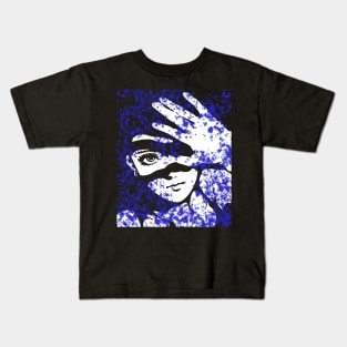 Punk Fashion Style Blue Glowing Girl Kids T-Shirt